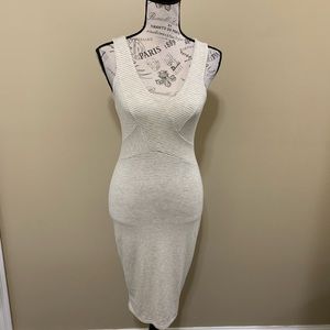 A+ Ellen Cream Stripe Bodycon Dress XS/S